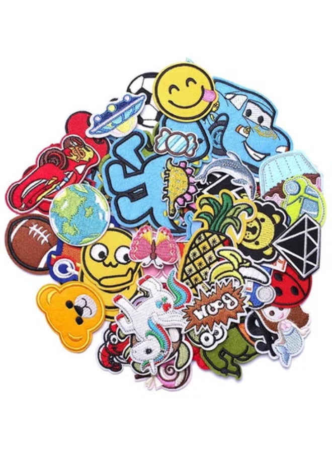 fantasize Patches for Clothing, 60 PCS Embroidered Iron On Patches DIY Accessories, Random Assorted Decorative Patches , Cute Sewing Applique for Jackets, Hats, Backpacks, Jeans, 60 Pieces Package - Image 4
